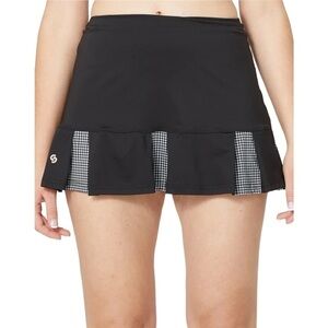 Cross Court Tennis Skirt Black w/ Herringbone Pleats NWT Sz L